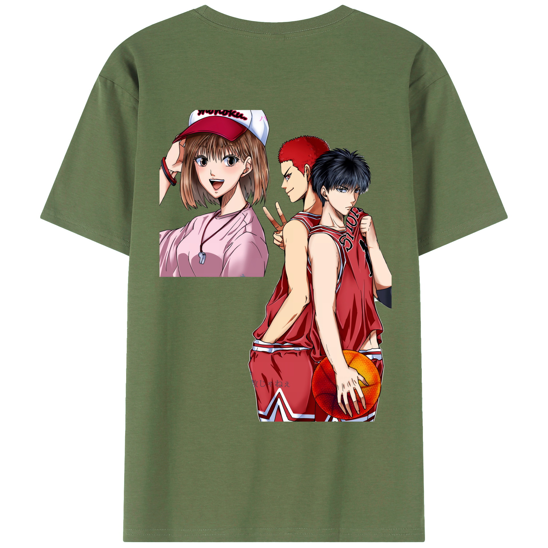 （画像用） SLAM DUNK／スラムダンク 綿100％ メンズ半袖Tシャツ（バックプリント） 通気性
